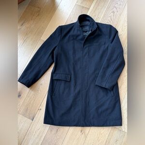 Structure Black Wool Blend Coat Men’s Large Minimalist Y2K